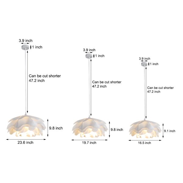 Versatile Acrylic Flower Pendant Lamp: Modern Design, 3-Step Dimming, Adjustable Hanging Cord - Image 7