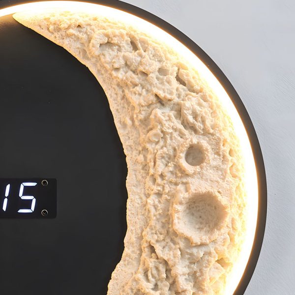 Moon LED Wall Light Wall Digital Clock Astronaut Decor 3 Color Wall Lamp - Image 5