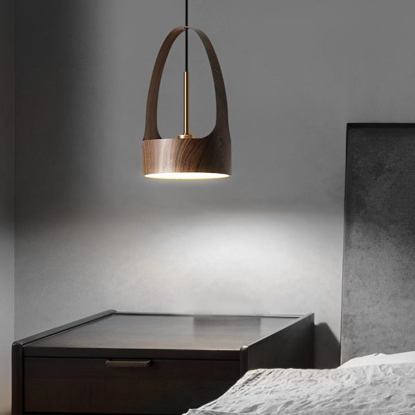 Wood Texture Acrylic LED Creative Nordic Small Chandelier Pendant Lamp - Image 2