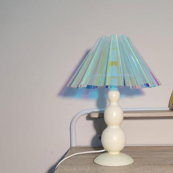Vintage Petal Pleated Fabric Shade Gourd Base 1-Light Table Lamp - Image 8