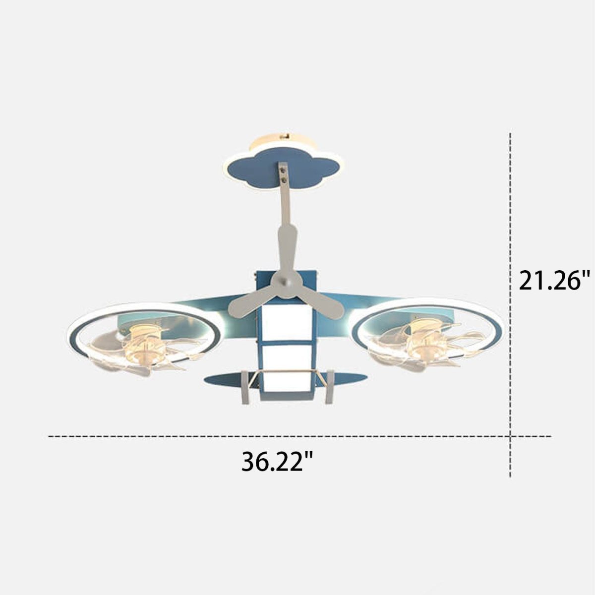 Creative Cartoon Aircraft Kids Flush Mount Ceiling Fan Light - Image 4