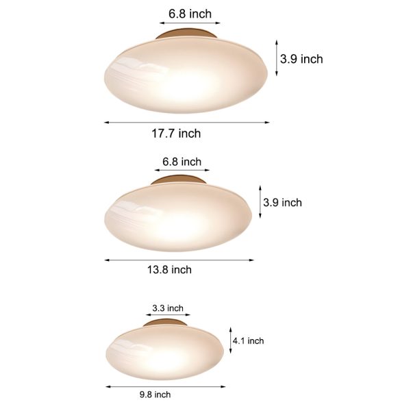 Modern White Glass LED Flush Mount Ceiling Lamp for Bedroom - Minimalist Style - Image 6