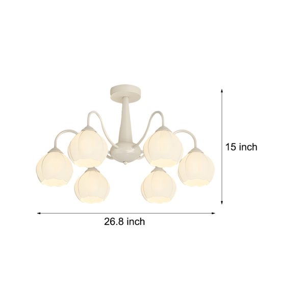6 Round Flowers Bell Orchid Three Step Dimming Modern Chandelier Lamp - Image 5