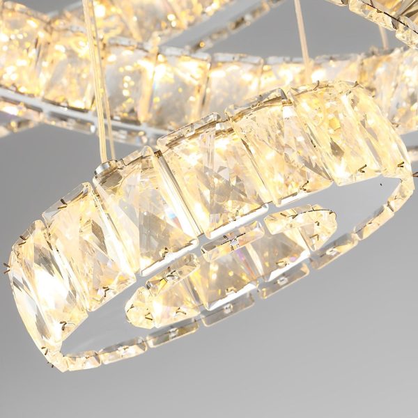 Luxury Crystal LED Chandelier 3-Tier Geometric or Stacked LED Pendant light - Image 17