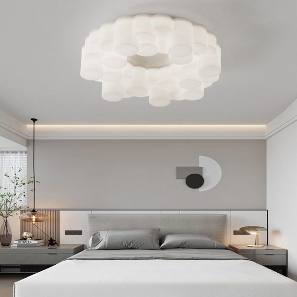 Ring Honeycombs Three Step Dimming LED White Ins Nordic Chandelier Light - Image 4