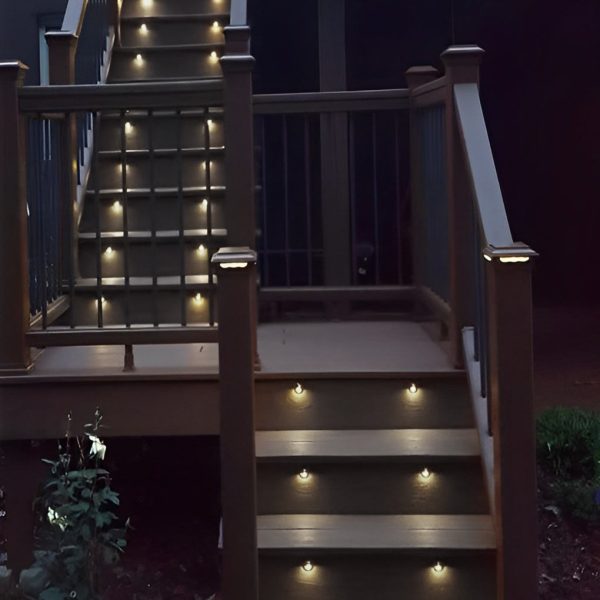 Hallf Moon 12-36V Low Voltage LED Deck Downward Lighting Wall Mounted Step Lights - Image 6