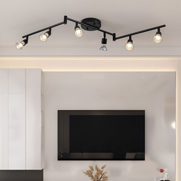 Adjustable Iron GU10 Bulb Black Nordic Ceiling Lights Flush Mount Lighting - Image 6