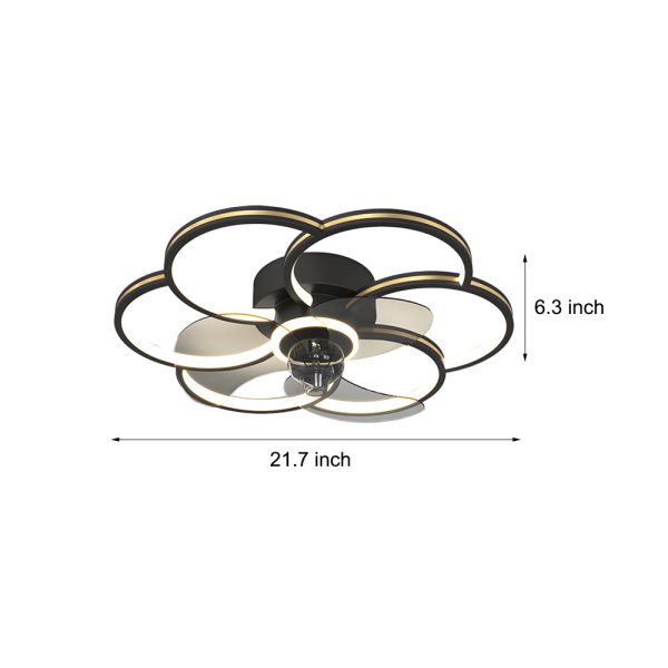 Flower Creative Three Step Dimming LED Silent Modern Ceiling Fan and Light - Image 5