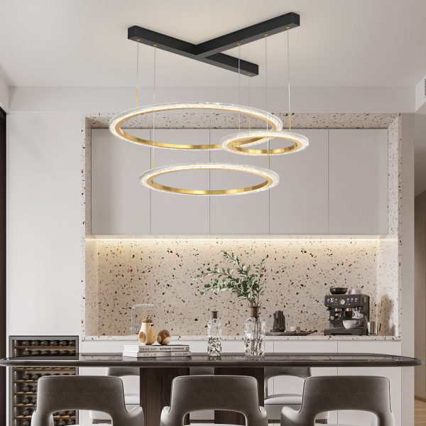 2/3 Rings Three Step Dimming Creative Modern Ceiling Lights Fixture Chandelier - Image 3