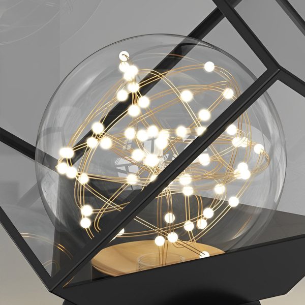 Square Frame Metal Glass Three Step Dimming Black Modern Ceiling Lamp - Image 7