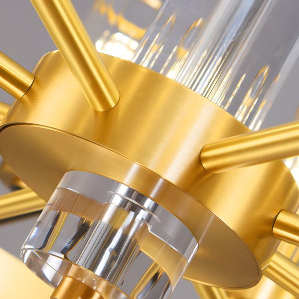 Round Personality Molecular Glass Copper Nordic Modern Chandelier Lamp - Image 4