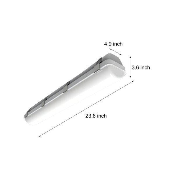 23-inch White Linear Vapor Tight LED Flush Mount Ceiling Light - Image 5