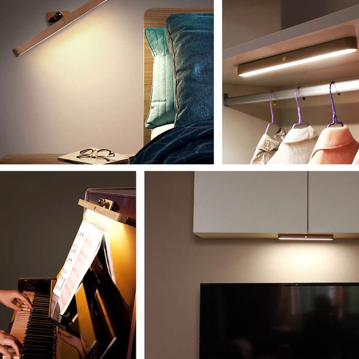 Modern Wooden Strip USB Magnetic LED Mirror Front Wall Sconce Lamp - Image 12