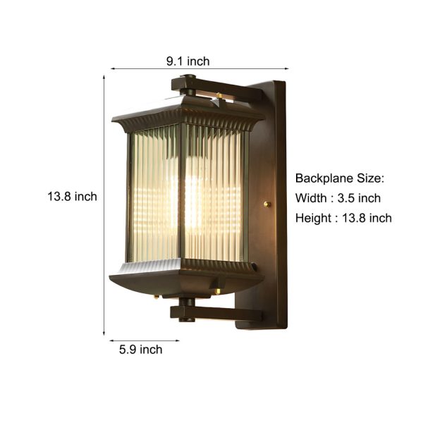 Outdoor Waterproof Creative Glass Shade Brown Retro Exterior Wall Lights - Image 6