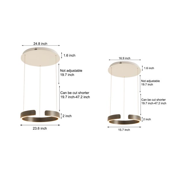 Modern C-shaped Pendant Light with Adjustable Height - Image 5