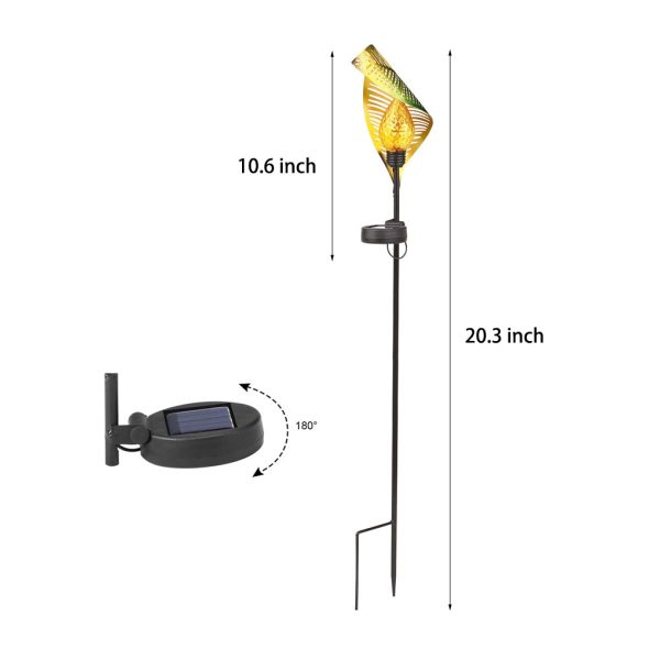 Elegant Curled Leaf Solar Lawn Light LED Outdoor Metal Post Lamp - Image 6