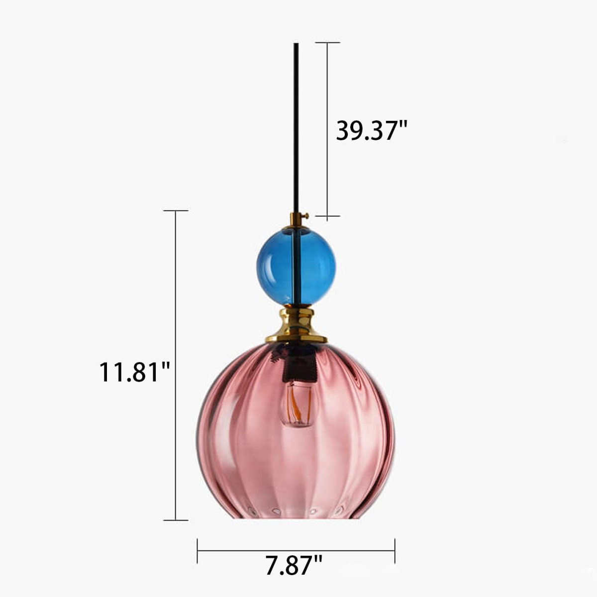 Danish Creative Stripes Glass Round 1/3 Light Chandelier - Image 5