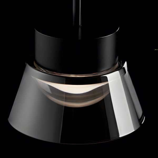 1/2-Light Smoked Gray Glass Pendant Light LED Island Glass Chandelier Black Hanging Ceiling Lamp for Bedroom - Image 5