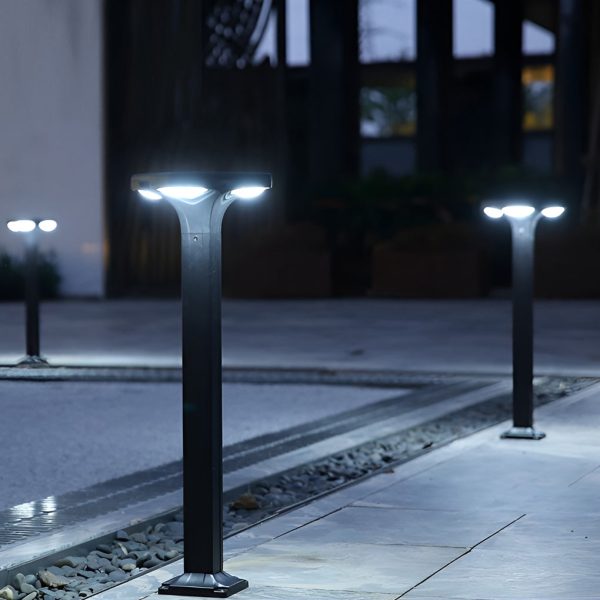 4-Light Square Waterproof LED Outdoor Path Lights - Solar & Hardwired Options - Image 2