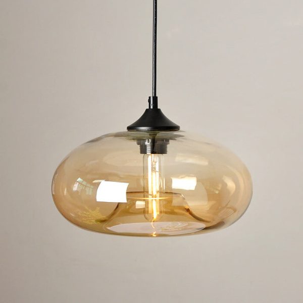Creative Colored Glass Oval 1-Light Pendant Light - Image 23