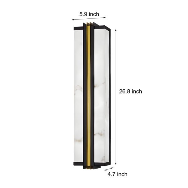 Modern Black LED Indoor/Outdoor Wall Lights with Resin Marble Shade - Image 6