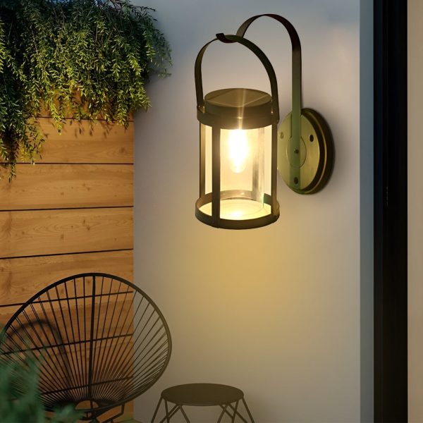 Portable Lantern Shaped LED Waterproof Modern Solar Plug in Wall Sconce Lighting - Image 2