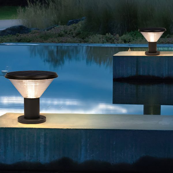 Circular Waterproof Intelligent Light Control Solar Fence Post Lights - Image 5