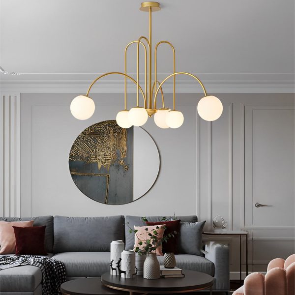 6/8 Lights Iron Glass Creative Nordic Chandelier Ceiling Light Fixture - Image 7