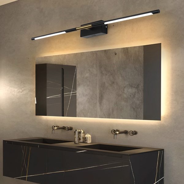23.6''/39.4'' Black and Gold Linear LED Bathroom Vanity Light Bar - Image 3