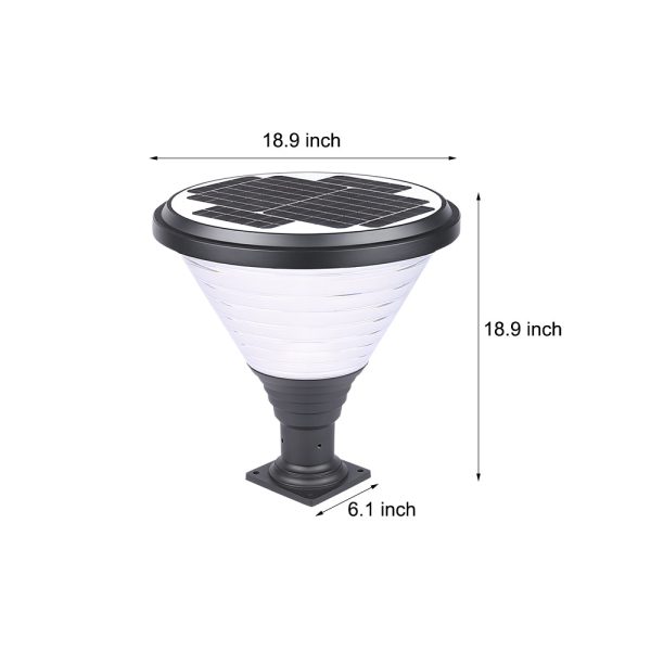 18.9-Inch H 1-Light Black Round Pier Mount Post Light - Image 6