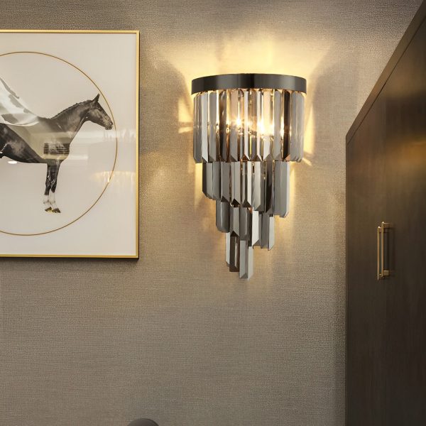 Creative Crystal Metal Three Step Dimming LED Post-Modern Wall Lamp - Image 4