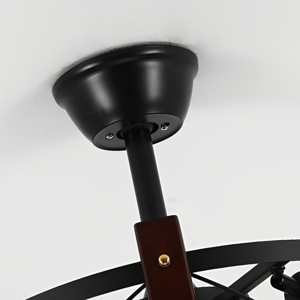 Retro Metal Black American Style Bladeless Ceiling Fans with Chandelier - Image 7