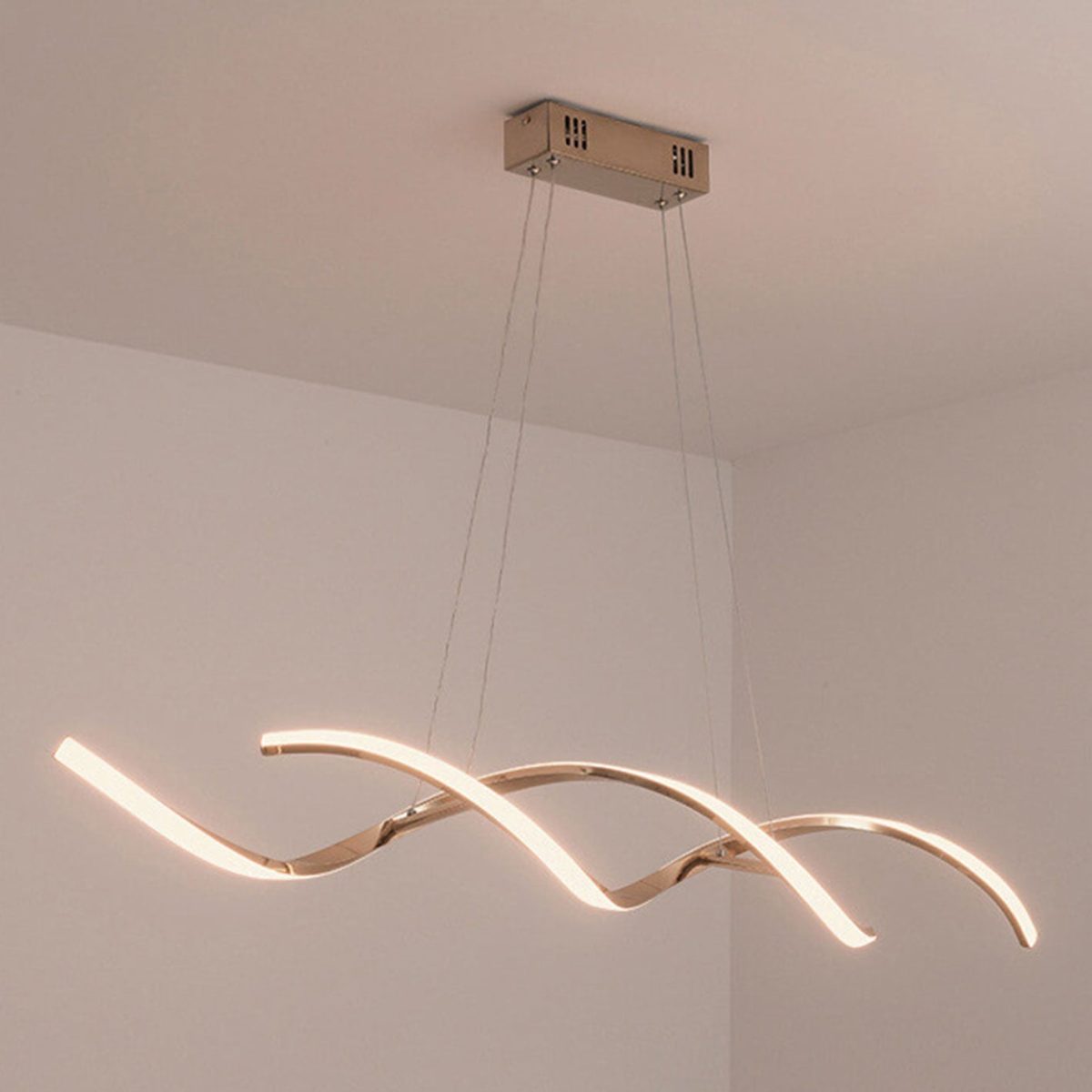 Modern Minimalist Strip Curve Island Light LED Chandelier - Image 5