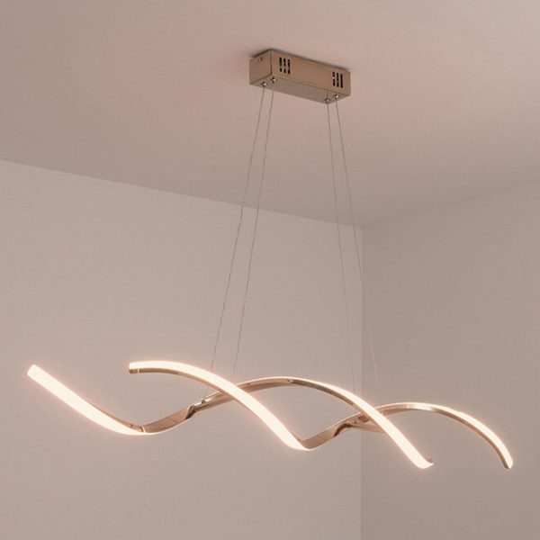 Modern Minimalist Strip Curve Island Light LED Chandelier - Image 5