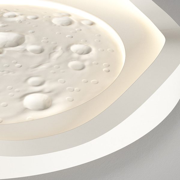 White Resin Lunar LED Flush Mount Wave Ceiling Light Round Ceiling Lamp Ceiling Lighting for Bedroom - Image 6
