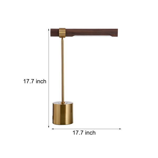 Minimalist Linear Wood LED Desk Lamp with USB Port and Dimmable Light Bar - Image 6