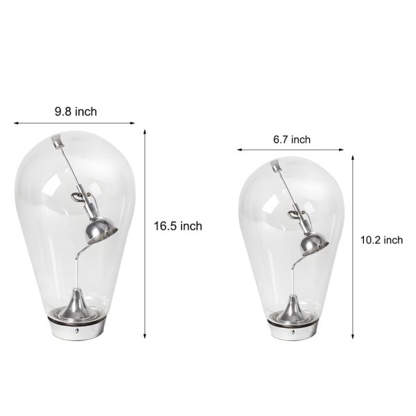 Touch-Dimming Glass Bulb Desk Lamp with Industrial Magnetic Control Design - Image 6