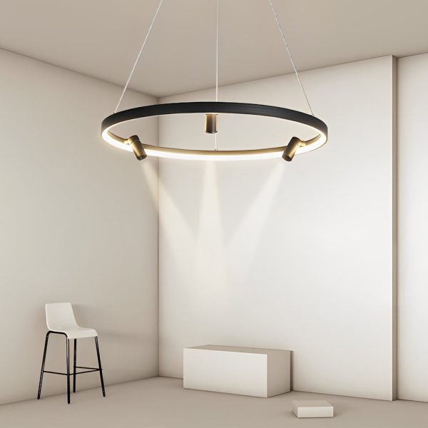 Round Creative LED Chandelier Hanging Lamp with Adjustable Spotlight - Image 5