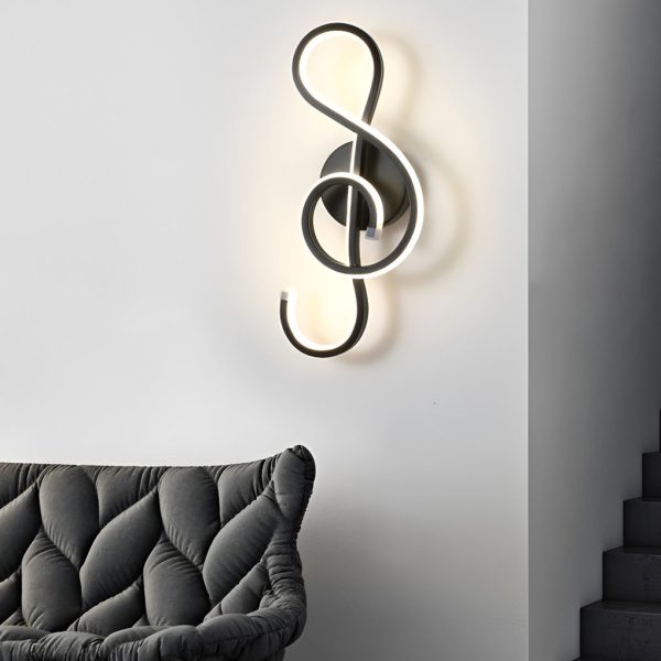 Musical Note Shaped Electroplated LED Modern Wall Sconce Lighting - Image 2