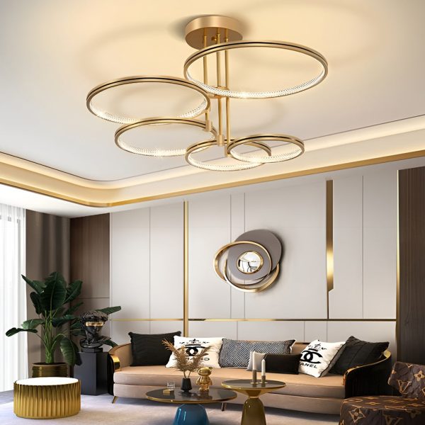 Minimalist 3 Ring Metal Nordic Ceiling Lights Chandelier Hanging Lamp - Image 3