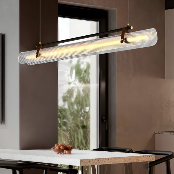 Acrylic Nami Linear Pendant Island Light with Adjustable Hanging Length - Image 2
