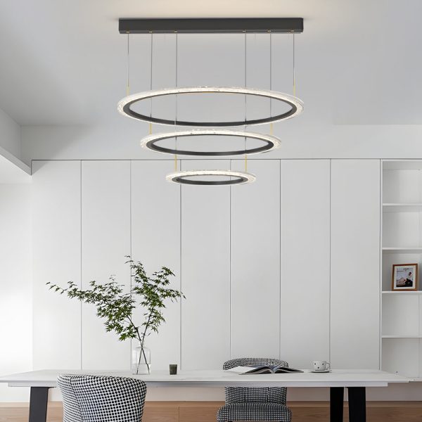 Simple Ring Three Step Dimming Circles Modern Chandelier Hanging Lights - Image 2