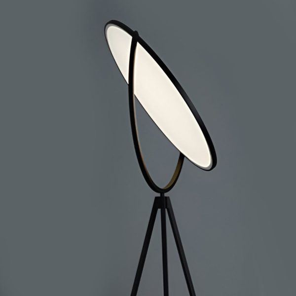 Black Metal and Rotating LED Tripod Floor Lamp - Image 6