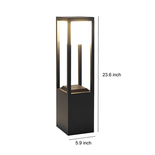 Square Aluminum Waterproof LED Black Modern Solar Pathway Lights Lawn Lamp - Image 6