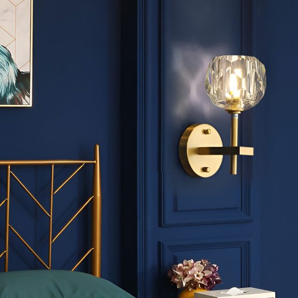 Ball-shaped LED Crystal Gold Postmodern Plug in Sconce Lighting Wall Lamp - Image 3