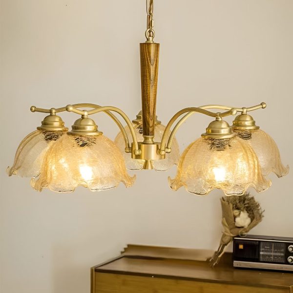 3 Lights Cracked Glass Retro Chandelier Pendant Light Ceiling Lamp - Image 6
