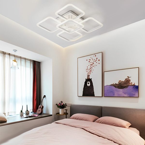 Square Creative Stepless Dimming with Remote Modern Ceiling Light Fixture - Image 3