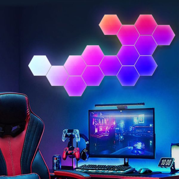 Hexagon Cellular Shaped RGBIC Intelligent Modern Wall Lamp Sconces Lighting - Image 3