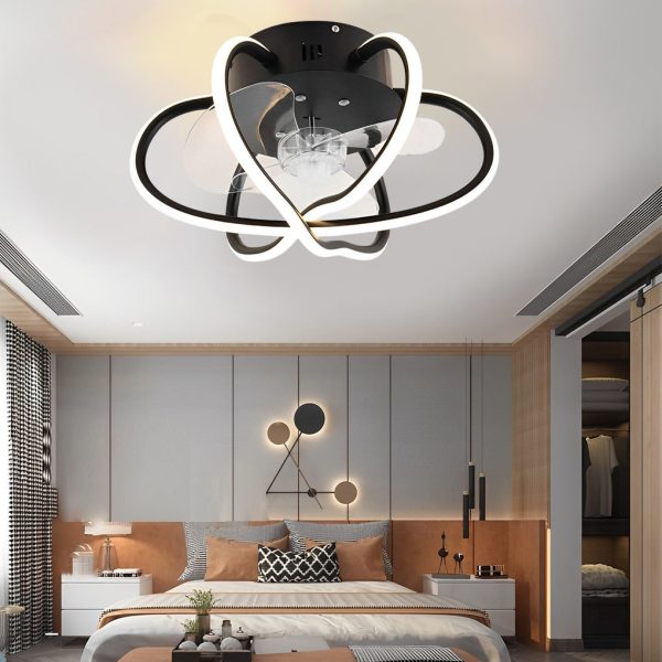 Round Flower Cage LED Dimmable with Remote Bladeless Ceiling Fans Lamp - Image 3