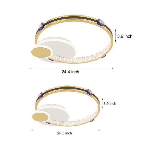 Ring Round Three Step Dimming Creative Modern LED Ceiling Light Fixture - Image 5